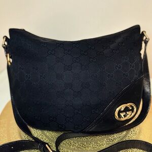 Gucci Authentic Half Moon Britt Black Crossbody
